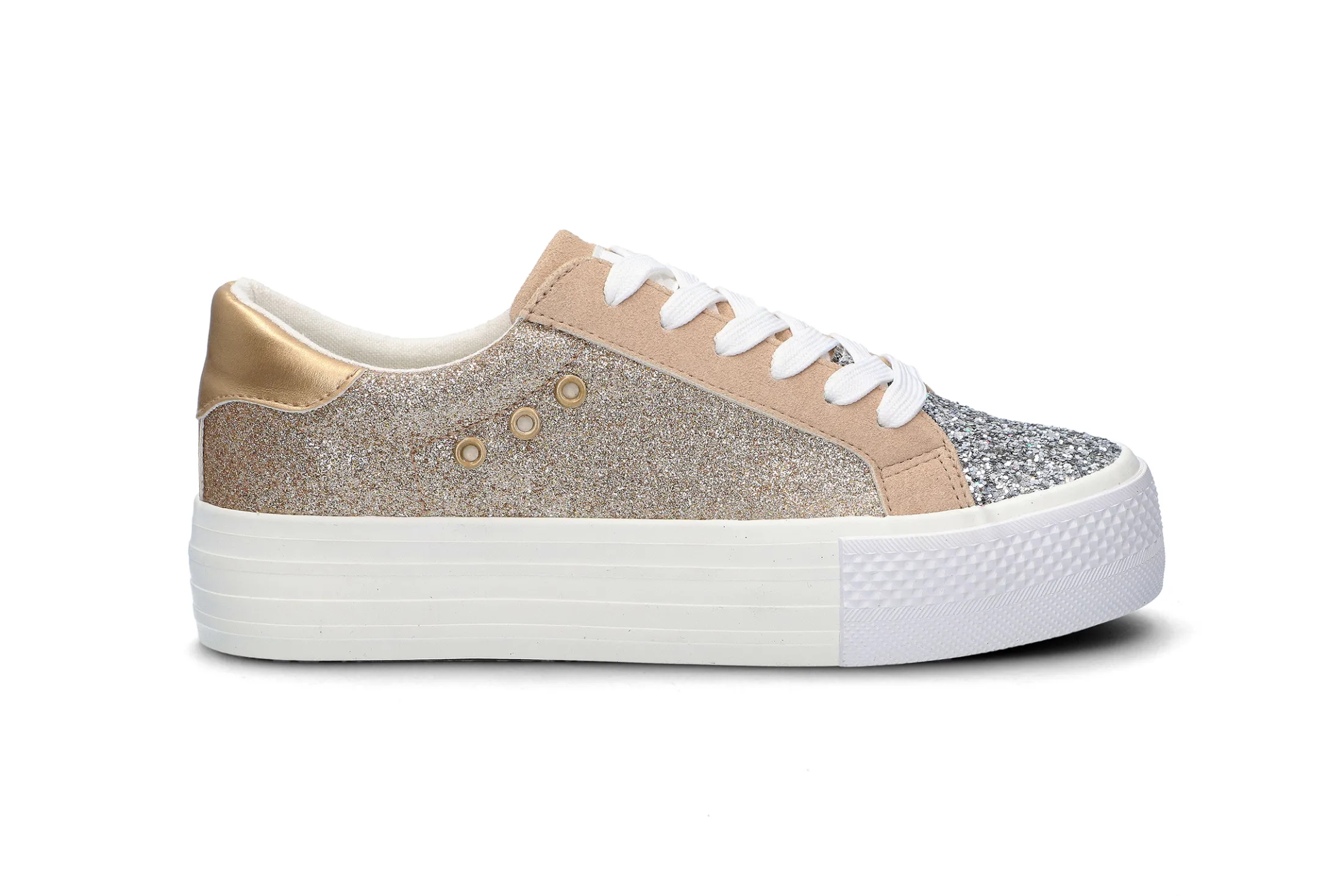 Platform sneakers med glitter
