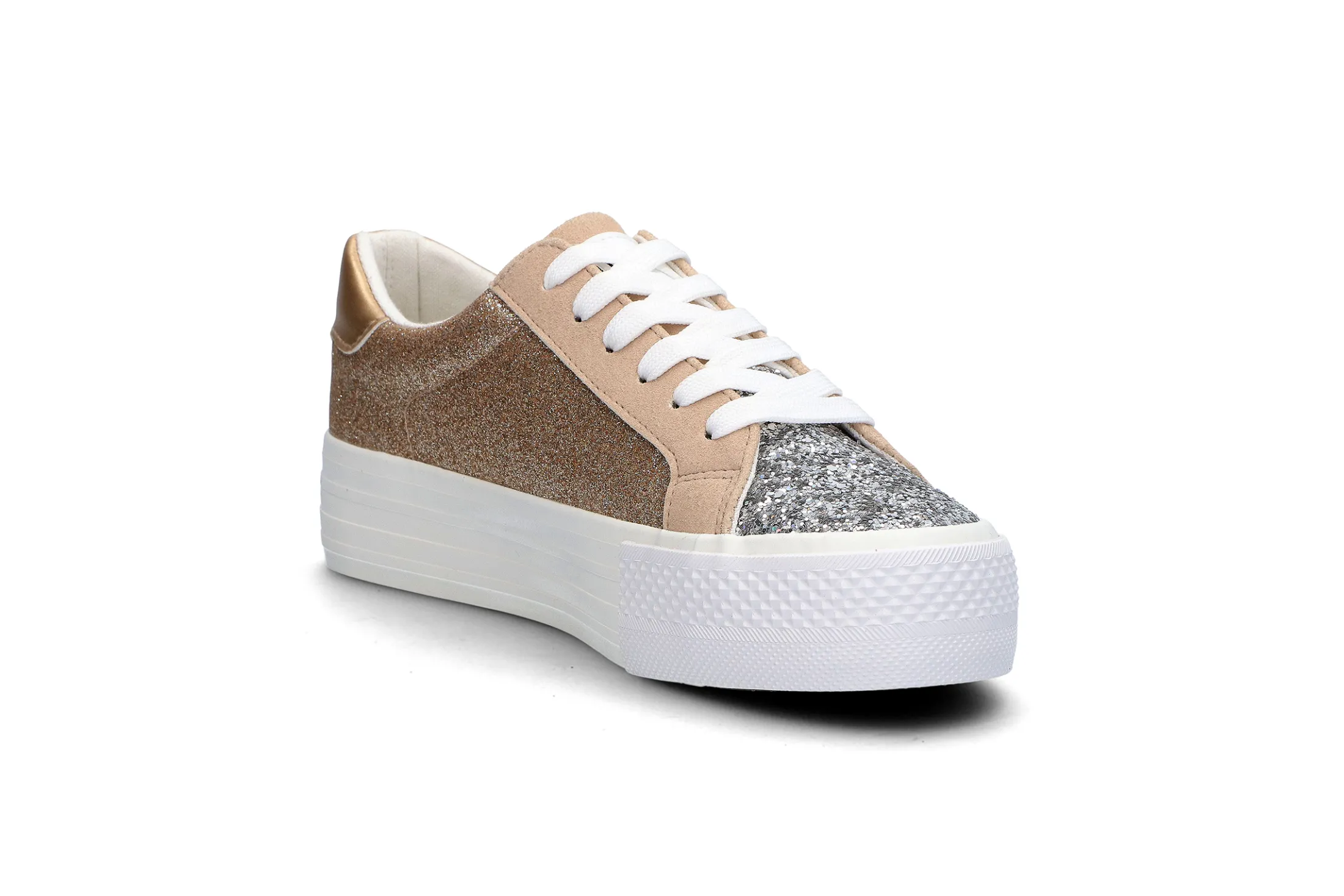 Platform sneakers med glitter